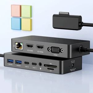 12 in 1 Microsoft Surface Dock Triple Displays Dual HDMI+VGA mit Netzteil... - Bild 1 von 7