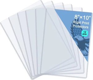 Rainmae 12 Pack 8" x 10" Rigid Print Protectors, Clear Hard 8*10in (12pcs)  - Bild 1 von 7