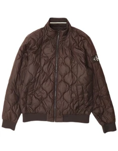 CALVIN KLEIN JEANS Mens Bomber Padded Jacket UK 40 Large Brown Polyester AE18 - Picture 1 of 3