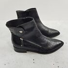 NAPOLEONI Womens Size EUR 38 Black Leather Ankle Boots Shoes - Made in Italy