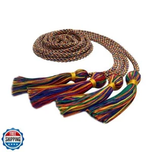 Endea Graduation Double Honor Cord Three-Color (Rainbow) - Picture 1 of 5