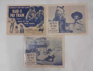 ROAR OF THE IRON HORSE Ch. 9 Jack Mahoney Lobby Cards Columbia Serial 1951