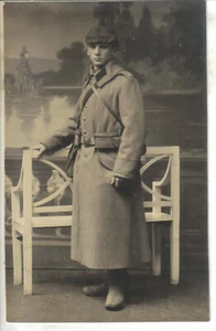 1. WK Foto AK feldgrau Pistole Uniform Pickelhaube Überzug 2 Mantel ANSCHAUEN - Bild 1 von 1