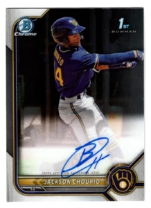 Jackson Chourio 2022 Bowman Chrome 1st Year Prospect Autograph Auto Brewers #1 - Picture 1 of 2