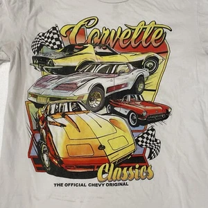 Chevrolet Shirt Adult XL White Corvette Casual Racing Racer Motor Sports 298 - Picture 1 of 8