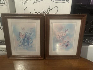 Set Of 2 Vintage Tim Conners Butterfly Prints - Picture 1 of 5