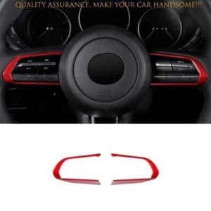 For Mazda CX-50 2023-2024 Glossy Red Steering Wheel Control Button Cover Trim 2X - Picture 1 of 5