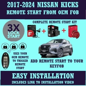 PLUG & PLAY REMOTE START KIT FITS 2017-2024 NISSAN KICKS PUSH TO START 3X LOCK - Picture 1 of 1