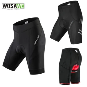 WOSAWE Men Gel Padded Cycling Shorts MTB Road Bike Breathable Short Pants Black - Picture 1 of 17