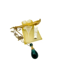Peacock Parfumerie Essential Oil Diffuser Teal Blue Crystal Vial Pendant - Picture 1 of 8