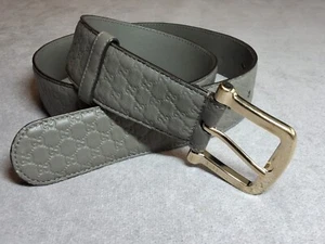Gucci Microguccissima GG Soft Margaux Grey Leather Belt size 90 / 36 - Picture 1 of 8