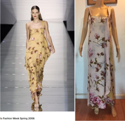 VALENTINO Vintage SS05 Runway Floral Silk Dress 10 - Image 1 of 4