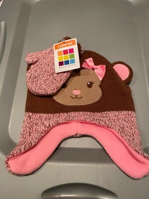 Healthtex 2 Piece Set Hat Gloves Critter Hat Monkey Size 2T - 5T - Image 1 of 4