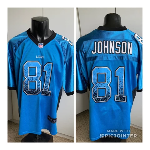 Nike On Field NFL Detroit Lions Calvin Johnson #81 Men's Stitched Jersey Size 48 Cover