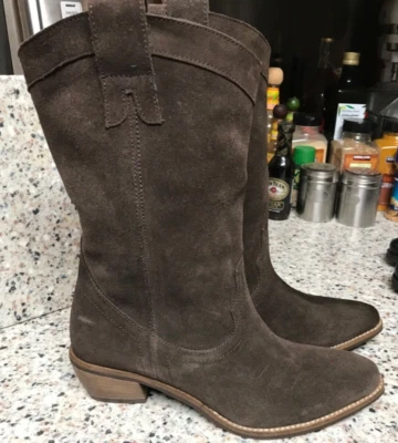 DIBA TRUE BROWN SUEDE LEATHER WESTERN BOOTS 56701 PRE TENDER SIZE 8.5 FIT 7.5-8 - Image 1 of 4