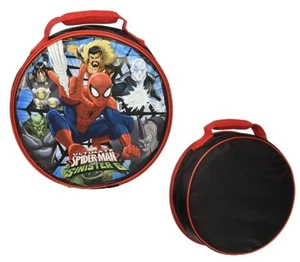 MARVEL SPIDERMAN vs SINISTER 6 Lunch Box Rotondo Isolato Borsa Scuola NUOVO - Foto 1 di 1