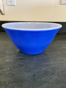 Vintage McKee Blue Bell Mixing Bowl Milk Glass - Picture 1 of 7