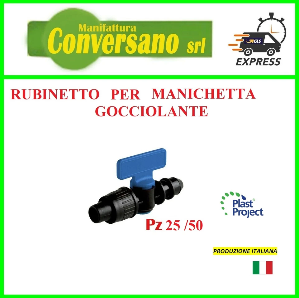RUBINETTO per manichetta gocciolante piatta Plast Project 100% Italiano pz 25-50 - Immagine 1 di 1