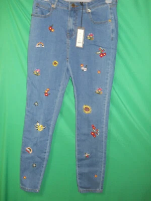 Romeo and Juliet Couture Embroidered Demin Jeans size S, 24" waist (B67) - Image 1 of 4