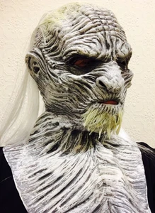 White Ice Zombie Walker Game Mask Halloween Latex Thrones Fancy Dress Costume - Picture 1 of 7