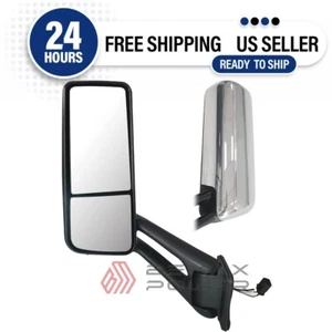 Chrome Heated Door Mirrors for 2012-2020 Peterbilt 579 567, Driver Left Side - Picture 1 of 5