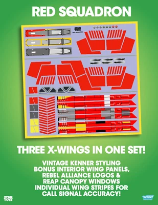 ROGUE SQUADRON CUSTOM STICKERS for Kenner STAR WARS X-Wing replacement - Image 1 of 2