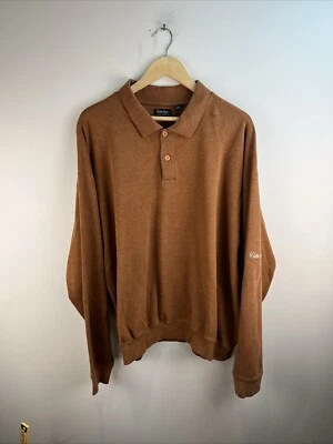 Walter Hagen Sudadera Adulto XL L/S Cuello Marrón Óxido Algodón Golf Hombres A66 Foto 1 de 4
