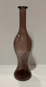 Vntg Amethyst Purple Glass Genie Bottle MCM Empoli Italian AS IS FLAWED - Picture 1 of 24