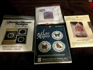 KIT PUNTO DE CRUZ LOTE DE 4 NUEVOS LOTE MIXTO COMPLETO IMANES DE ENCAJE Y MÁS BAILARINA - Imagen 1 de 6