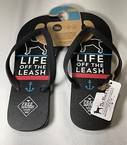 The Black Dog Tavern Herren Flip Flops - "Life off the Leash" Größe 11 - Bild 1 von 5