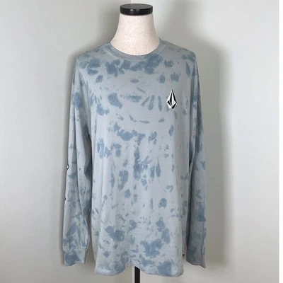 Volcom Iconic Stone Dye Long Sleeve T-Shirt Men's XXL Blue NWT - Image 1 of 4