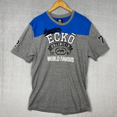 Vtg Ecko Unltd T Shirt Mens XL Heather Gray Graphic Print Street Style Skate Y2K - Image 1 of 4