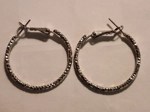 Pendientes de aro tono plata 1" - Imagen 1 de 3