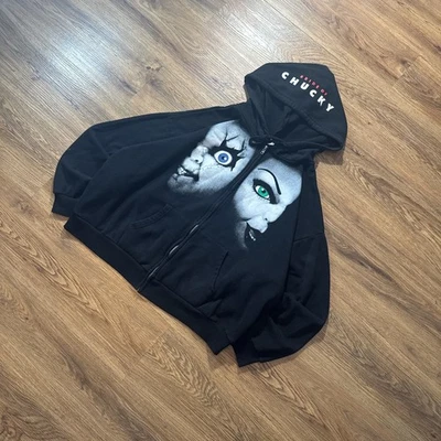 罕见复古 1998 年 Bride of Chucky 环球影城促销拉链尺寸 S — 第 1/4 张图片