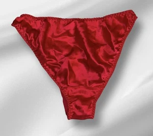 VICTORIA’S SECRET GOLD CROWN LABEL 100% SILK Satin Back Lace Front Panties M - Picture 1 of 8
