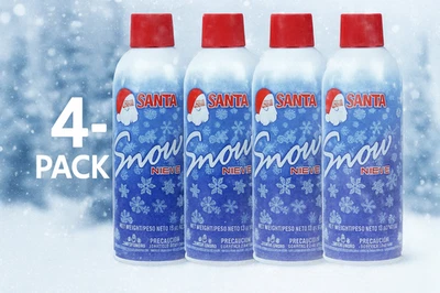 4-Pack Holiday Snow Spray Aerosol Cans Faux Snow Flocking Windows Trees Crafts - Image 1 of 3