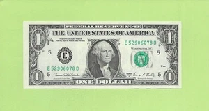 1969D ..UNCIRC $1  E 5290 6078 D  .... 1969D $1  E-D      NICE NOTE        FRN - Picture 1 of 2