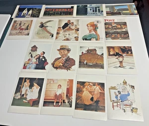 Kunst Postkarten Vintage - Norman Rockwell x 13 Edward Hopper x 4 = 17 im Lot - Bild 1 von 17