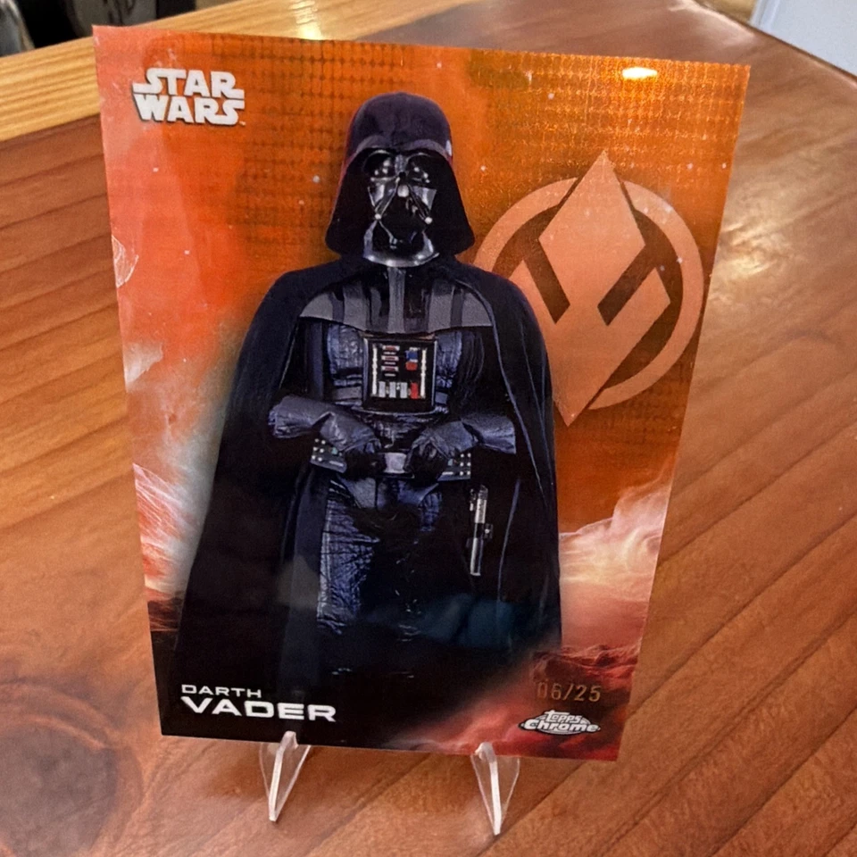 2025 Topps Chrome Star Wars pulsar Orange Refractor Darth Vader 06/25 - Image 1 of 4