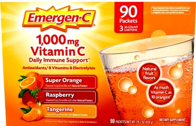 Emergen-C Vitamin C 1000mg Powder with Antioxidants Fizzy Drink 90 Ct EXP 08/26 - Image 1 of 4