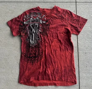 Y2K Vintage Southpole Affliction Style Grunge T-Shirt Gr. M rot - Bild 1 von 5