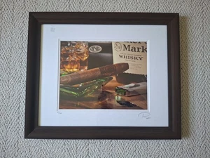 Signed #'d American Artist Photo. Paint. Modern Cigar Whiskey Framed Picture Bar - Picture 1 of 16