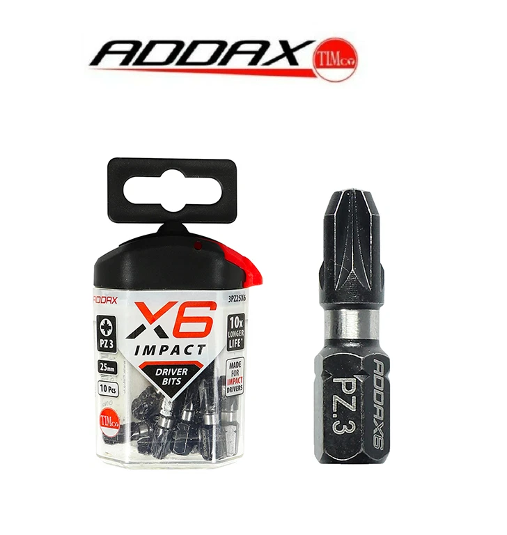 Addax Impact Driver Bits Screwdriver Insert Recess Bit 25mm PZ3
