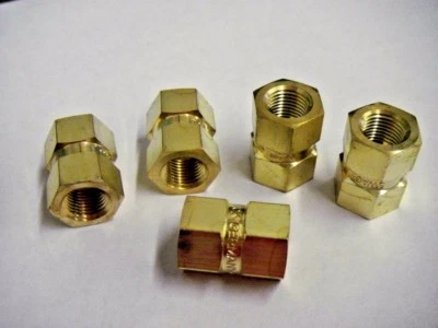 Swagelok B-2-HCG Brass Pipe Fitting Female Hex Coupling 1/8" FNPT x 1/8" FNPT x5
