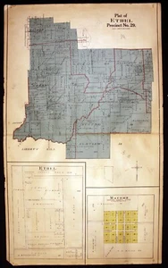 1908 Plat Map Ethel Grayson County Texas Farmington Pilot Grove - Picture 1 of 11