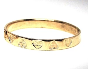 10KT GOLD CHILDREN'S HEART BAND/RING-size 3-GIFT BOX-STAMPED-10K-FREE SHIPPING! - Picture 1 of 7