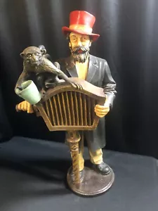 Antique/Vintage Man with Organ Grinder & Monkey Extremely Rare 25" Tall - Picture 1 of 15