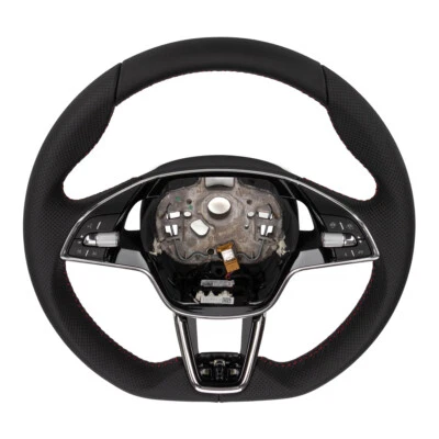 Leder Multifunktionslenkrad Lenkrad für SKODA OCTAVIA IV KAMIQ 5E3419093BS VKK - Bild 1 von 4