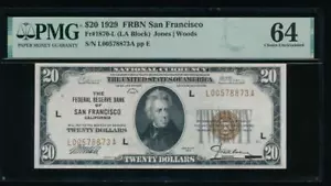 AC 1929 $20 FRBN San Francisco PMG 64 Fr 1870-L - Picture 1 of 2