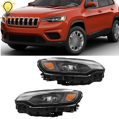 For 2019-2021 2022 Jeep Cherokee Black LED Headlights W/Ballast Left&Right Side - Image 1 of 4